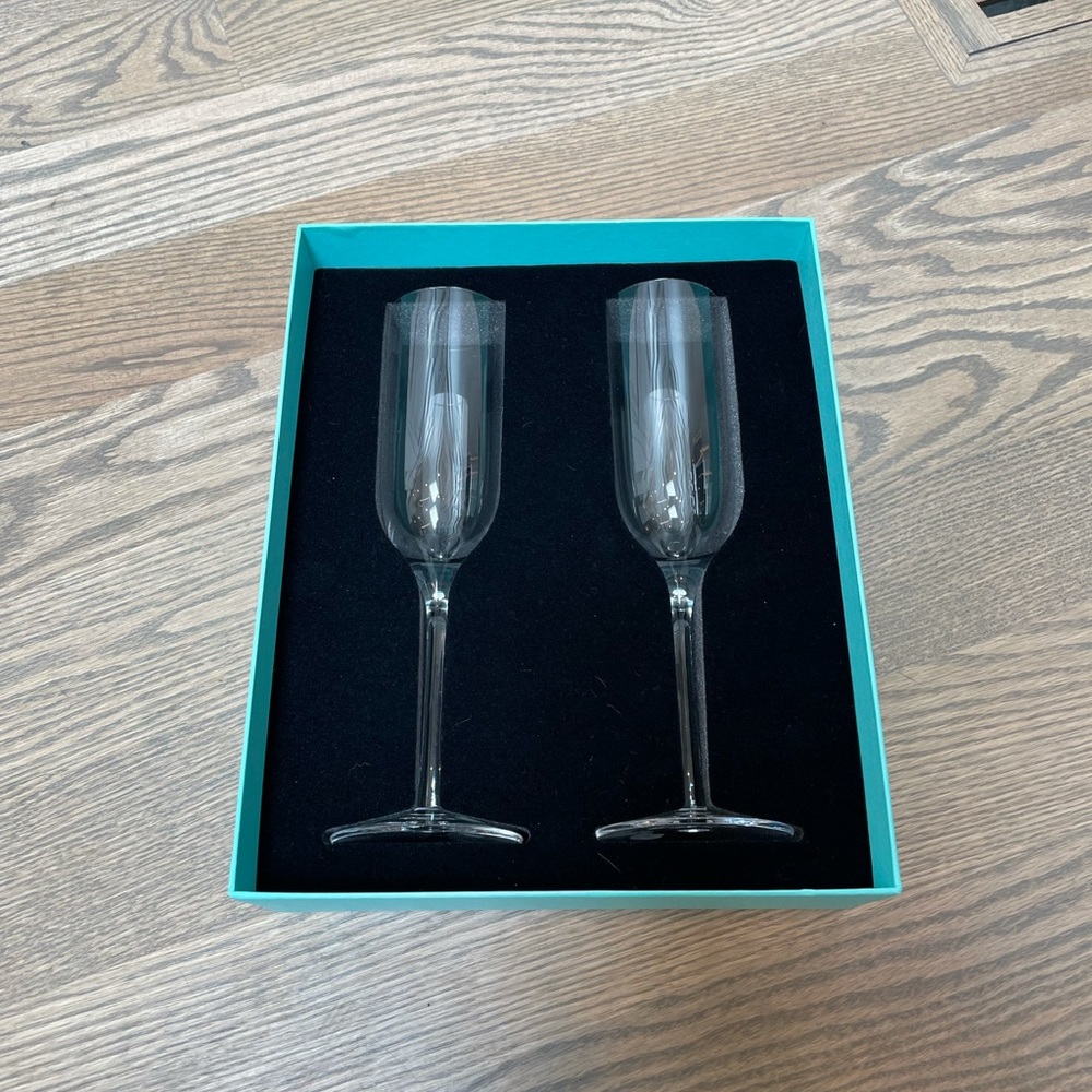 Tiffany and co toasting flutes